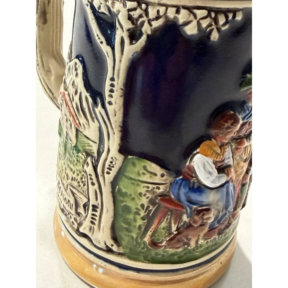 Marzi & Remy Germany Stoneware Beer Stein Auf Der Alm Pewter Lid 7